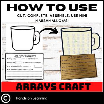 Hot Cocoa Arrays Winter Craftivity By Hands On Learning LLC TPT