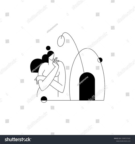 Contemporary Woman Silhouette Vector Illustration Nude Stock Vector Royalty Free 2199737241