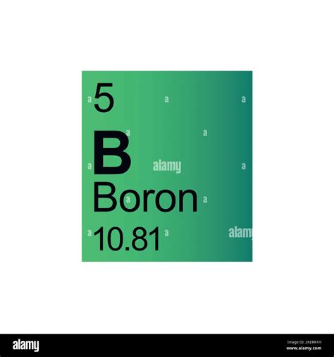 Boron Chemical Element Of Mendeleev Periodic Table On Green Background