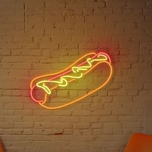 Hot Dog, LED Neon Sign Neon Hot Dog Neon Light, Neon Sign, Wall Decor ...