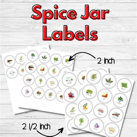 Spice Jar Labels - Little Red Acres Shop