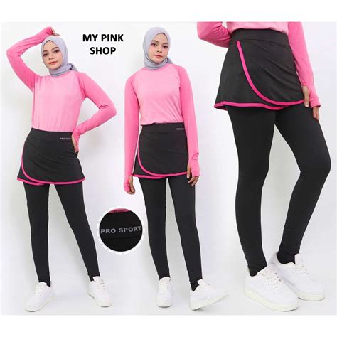 Jual Legging Rok Lapis Miring Sport Panjang Legging Rok Sport