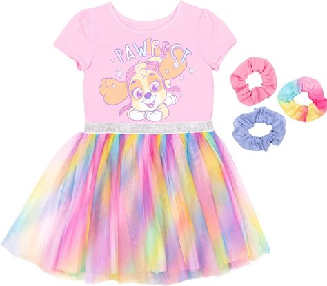 Amazon Paw Patrol Skye Vestido de tul y coleteros para niñas