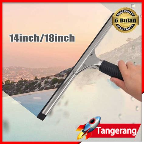 Window Squegee 35cm 45cm Stik Kaca Pendorong Air Jendela Wiper Kaca