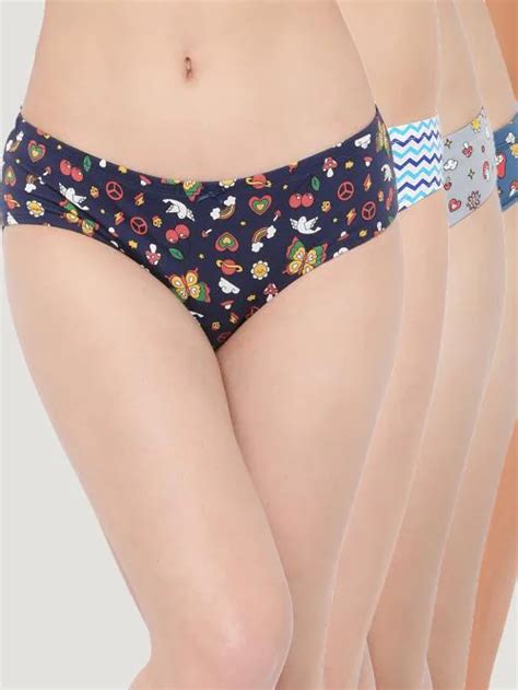 Buy Clovia Cotton Spandex Low Waist Inner Elastic Bikini Panty Pack