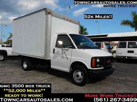 Gmc 3500 Box Cutaway Box Truck 52k Miles 2002 Van Box Trucks