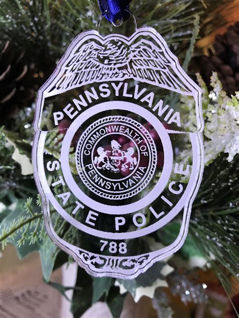 Pennsylvania State Police Badge Christmas Ornament Clear - Etsy