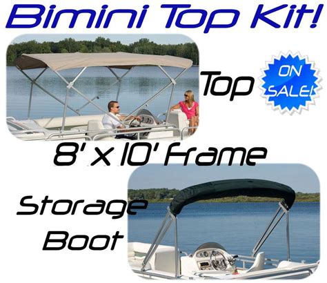 Buy Double Bimini Top for Pontoon Boat - 20' Long navigator fabric in ...