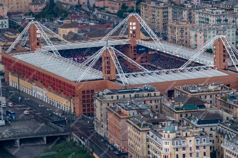 Premium Photo | Genoa aerial view from helicopter marassi luigi ...