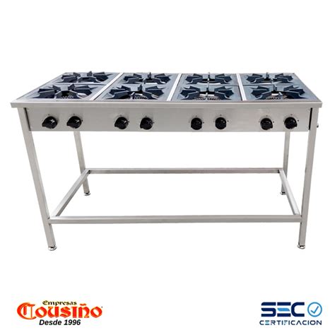 Anafe A Gas 8 Platos Con Parrilla En Fierro Fundido De 3434 Cm