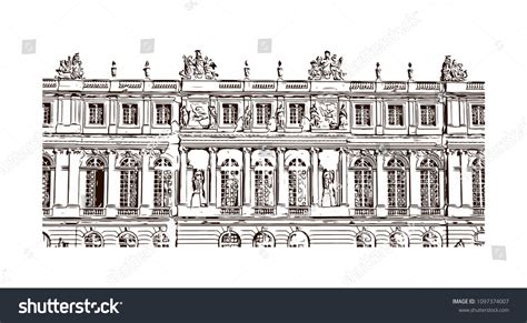 Palace Versailles Museum Versailles France Hand Vector De Stock Libre