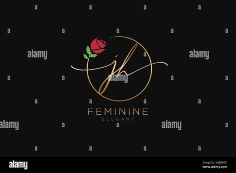 Jh Feminine Logo Beauty Monogram And Elegant Logo Design Handwriting