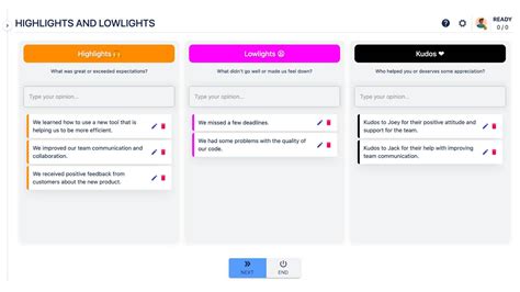 Highlights & Lowlights Retrospective - ProductGo - Agile User Story Map for Jira