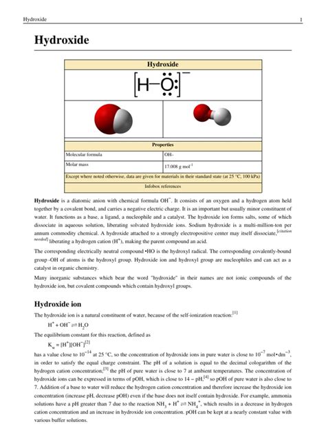 Hydroxide | Hydroxide | Sodium Hydroxide