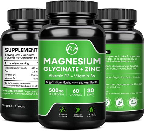 Amazon.com: Magnesium Glycinate Capsules, Magnesium Supplement with ...