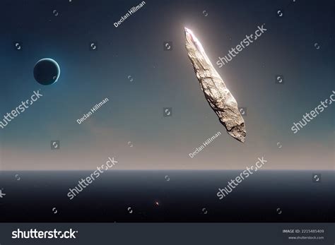 This 3d Illustration Oumuamua Asteroid First Stock Illustration