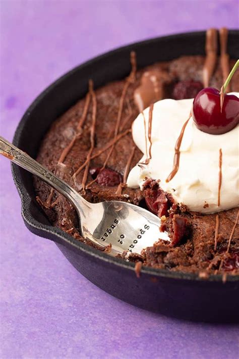 Black Forest Skillet Brownie Recipe Chocolate Garnishes Brownie