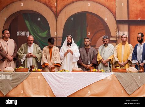 Jesus And The Apostles At The Last Supper In The Passion Play Adeje