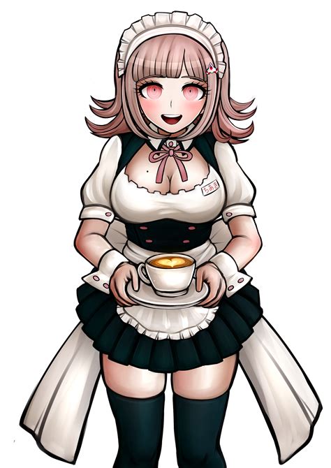 Safebooru 1girl Alternate Costume Black Legwear Blush Breasts Brown Hair Cleavage Coffee Cup