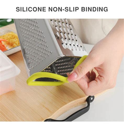 Stainless Steel Box Cheese Grater 4 Sided Xl Cheese And Vegetable Grater Slice Shred Grate