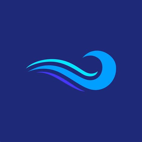 Ondas oceânicas férias vetor de design de logotipo moderno Vetor Premium