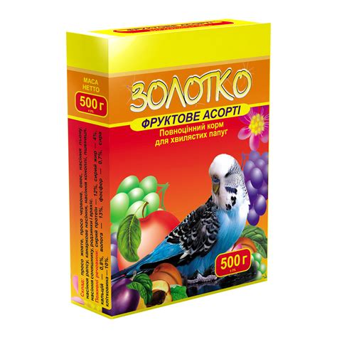 Корм «ЗОЛОТКО» (фруктове асорті) · ВК «КРУГ»