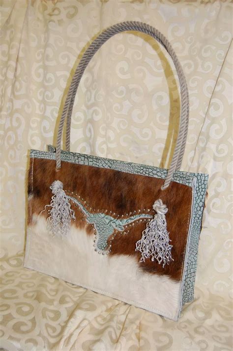 Hand Crafted Ranchers Wife Custom Hair On Cowhide Leather Purse With