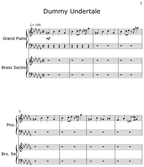 Dummy Undertale Sheet Music For Piano Brass Section