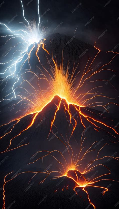 Premium AI Image | Photo pf the volcano erupting volcano Background of ...