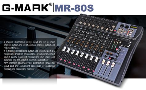 Amazon G MARK MR80S Audio Mixer Interface USB Bluetooth Mixing