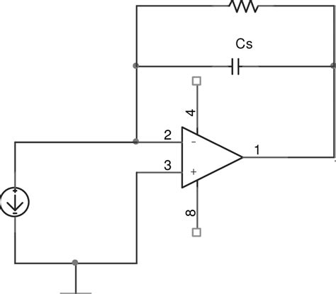 Circuit diagram of basic transimpedance amplifier. | Download ...