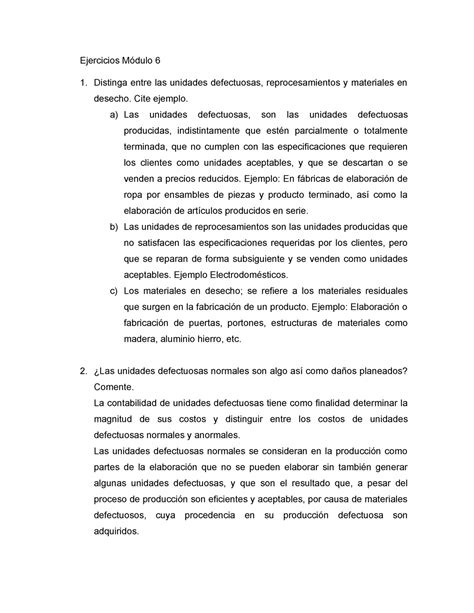 Ejercicios Módulo 6 contabilidad Ejercicios Módulo 6 Distinga entre