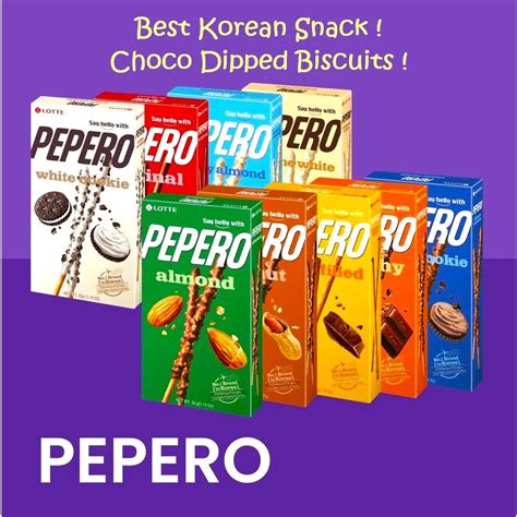 Lotte Pepero Chocolate Stick Almond Original White Cookie Choco Filled