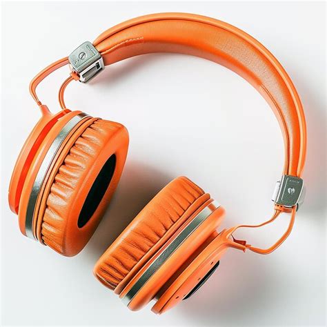 Orange Headset On White Background Premium Ai Generated Image