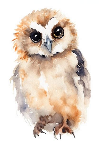 Premium AI Image | A watercolor painting of an owl