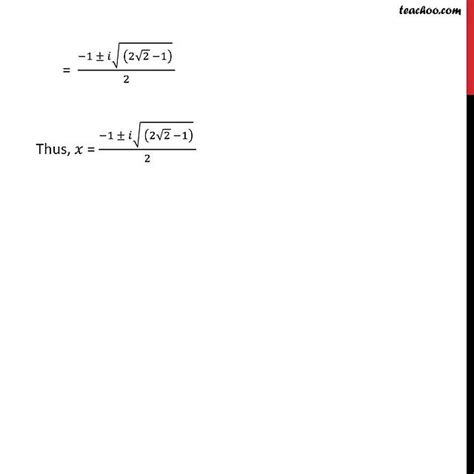 Question 9 Chapter 5 Class 11 Cbse Solve X2 X 1 Root2