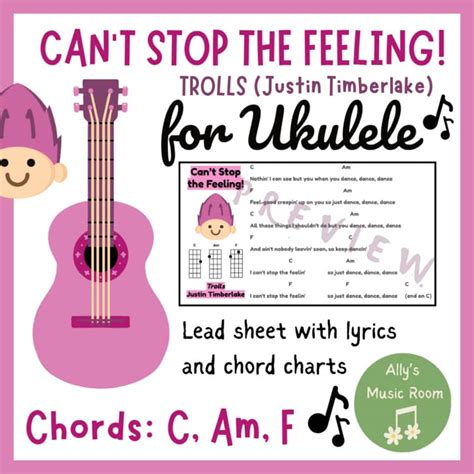 stop  feeling ukulele song printable trolls justin