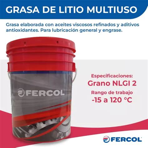 Grasa Fercol De Litio Multiuso X 18 Kg Para Engrase En Venta En