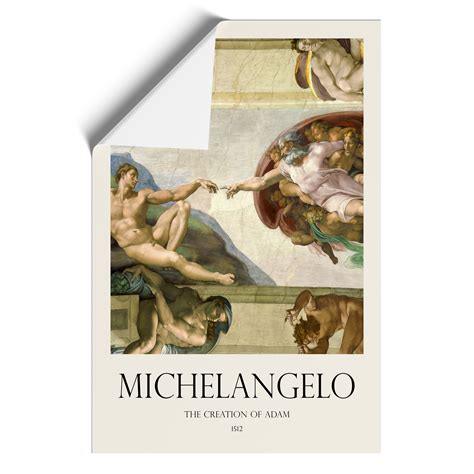 The Creation Of Adam By Michelangelo Framed Wall Art Print Ready to