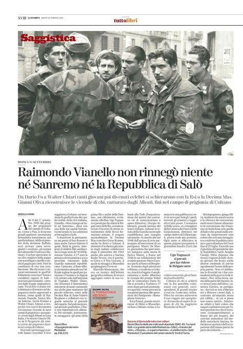 La Stampa Tuttolibri Febbraio Gianni Oliva