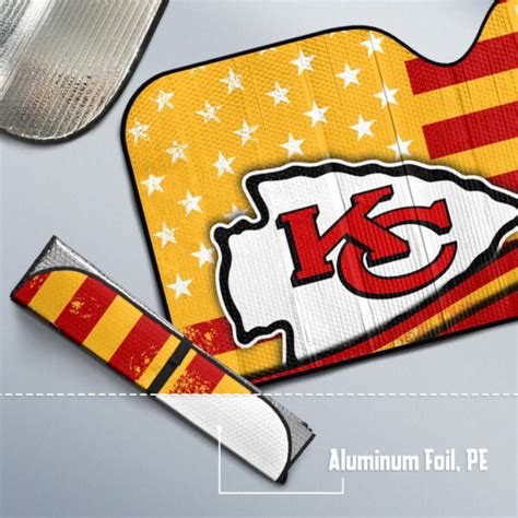 Kansas City Chiefs American Flag Car Sunshade