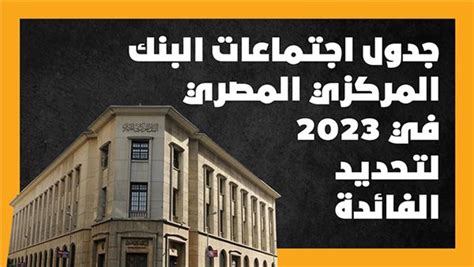 جدول اجتماعات البنك المركزي المصري في 2023 لتحديد الفائدة إنفوجراف