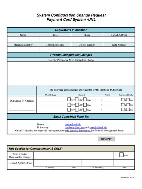 Fillable Online System Configuration Change Request Form Fax Email