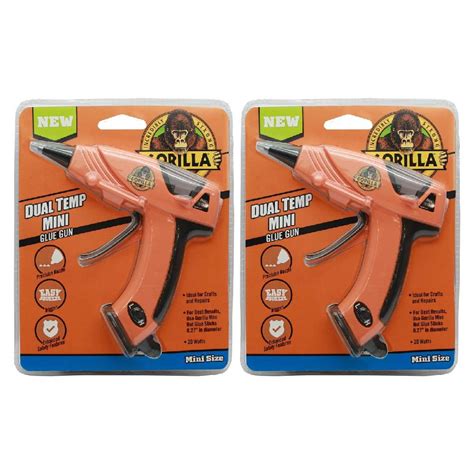 Gorilla Hot Glue Gun Mini Dual Temp Watts Orange Pack Walmart