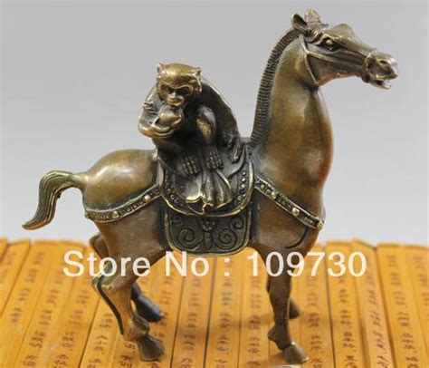 0031 Cheval de bronze et la estátua Chinois de coleção de singe 0319