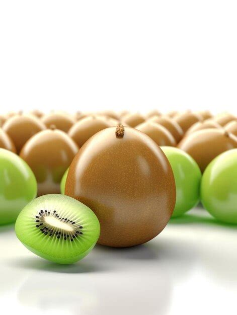 Premium Ai Image 3d Fruits Realistic Focus Of Kiwi