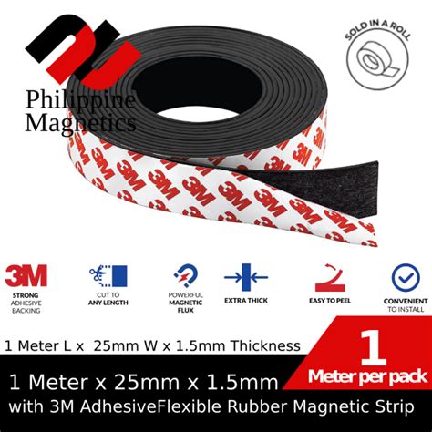 Meter Mm X Mm Magnetic Rubber Strip With M Adhesive Flexible