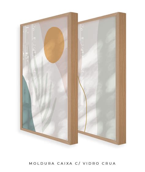 Conjunto Quadros Decorativos Leaf Minimal Nude Nuances Minim
