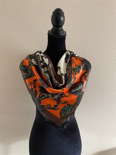 Vintage silk scarf vintage - Gem