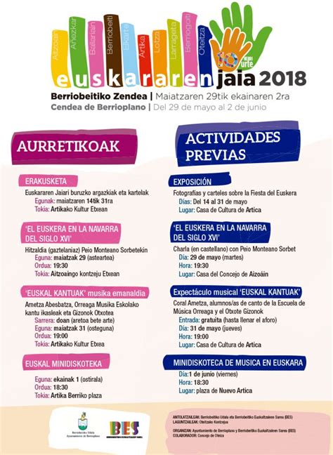 FIESTA DEL EUSKARA 2018 Ayuntamiento De Berrioplano